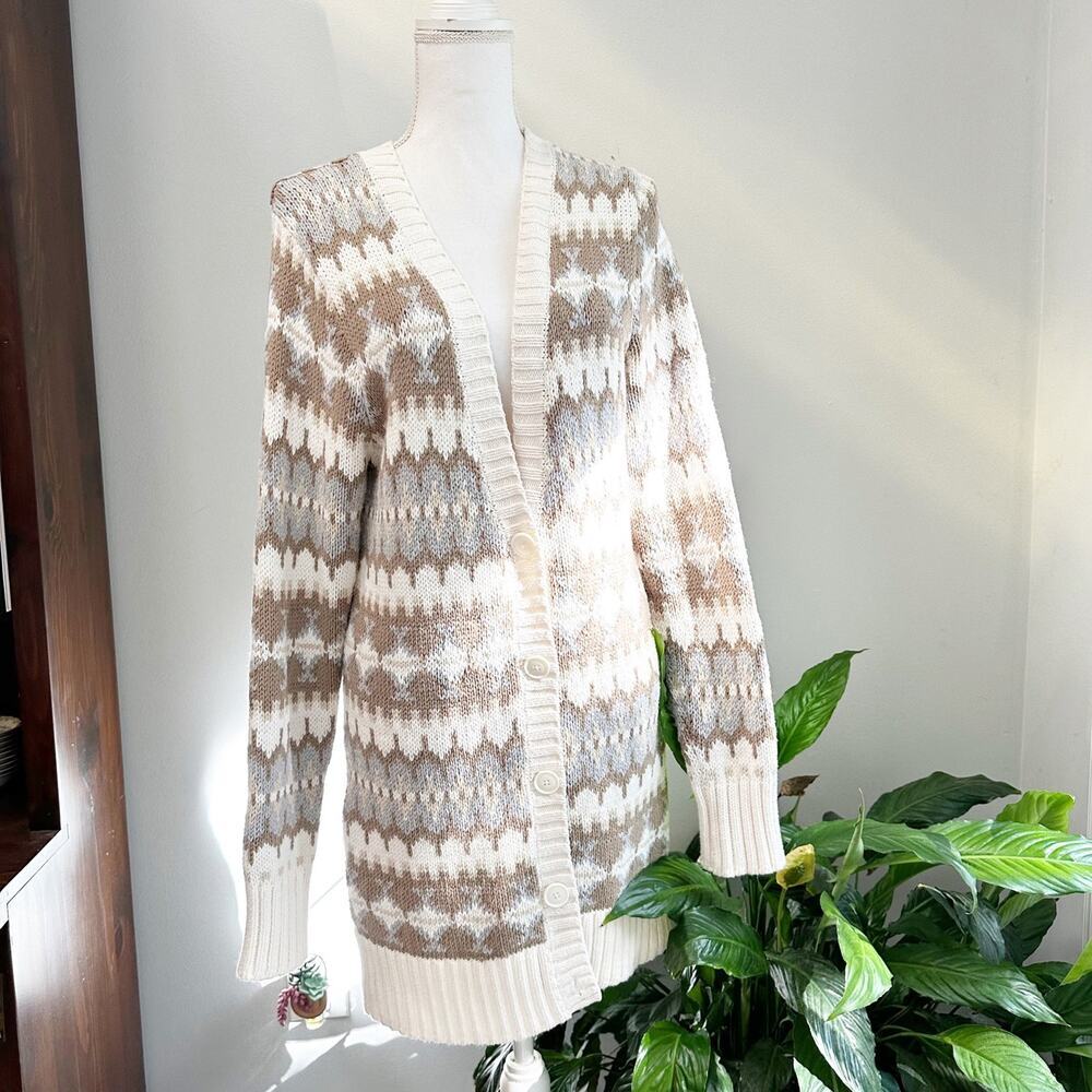 G. H. Bass Knit Cardigan Size Large Cotton Blend